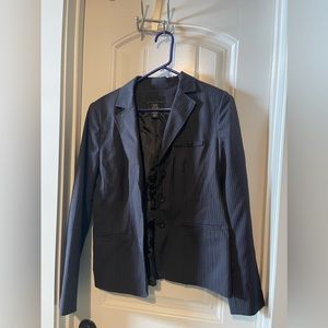 Attention Black And Blue Pinstripe Nautical Vintage Blazer Jacket 10